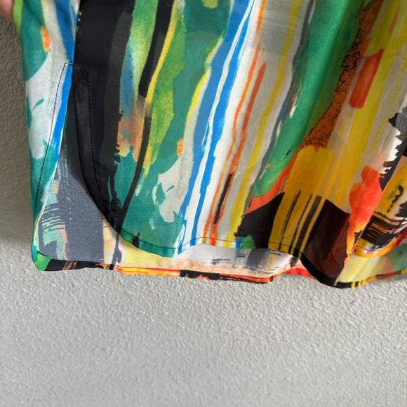 John Mark Colorful Abstract Sheer Blouse Size Medium EUC - Picture 3 of 5